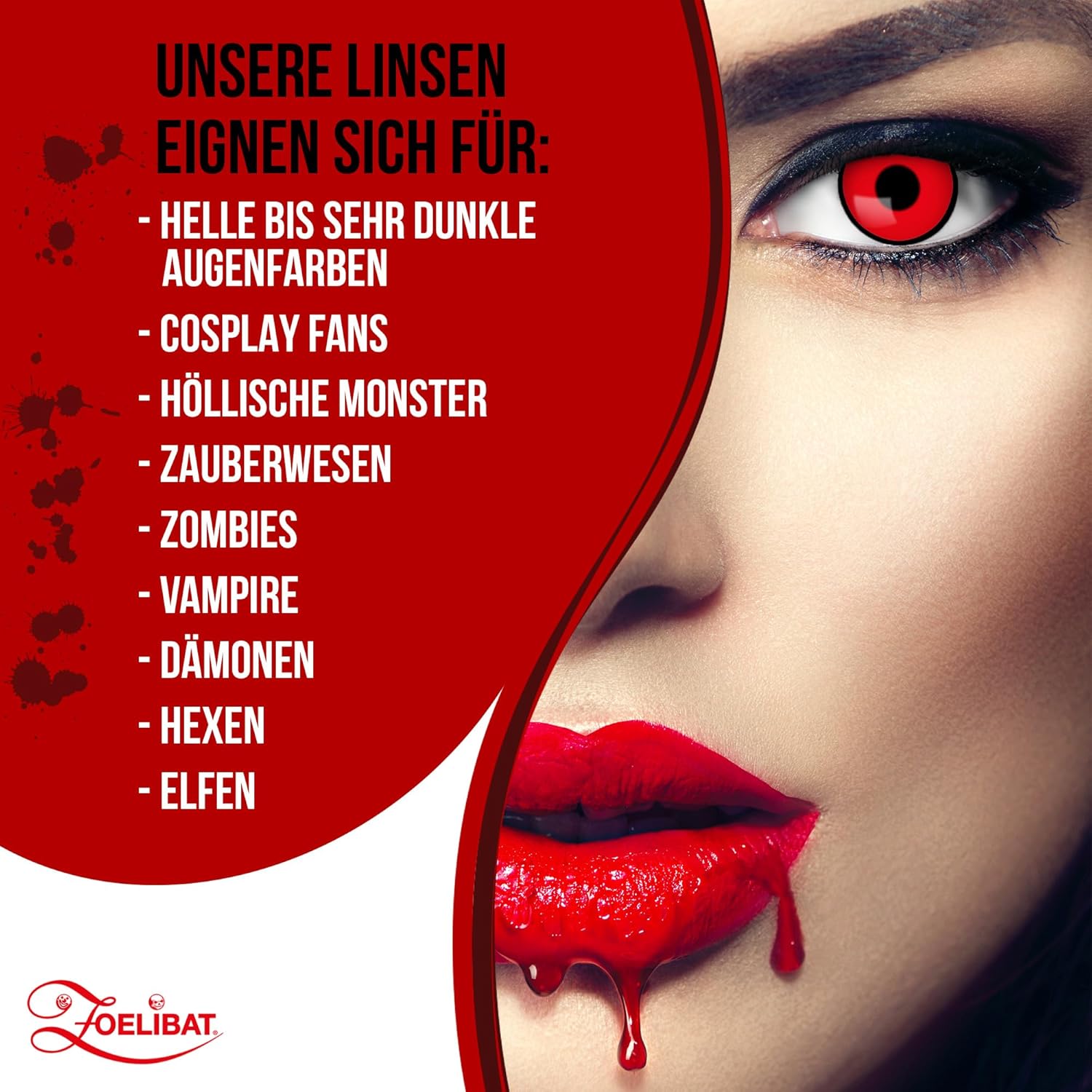 Zoelibat Eyecatcher Wochen-Kontaktlinsen Red Manson 5