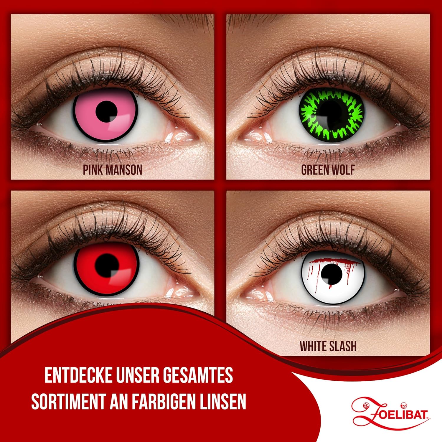 Zoelibat Eyecatcher Wochen-Kontaktlinsen Red Manson 8