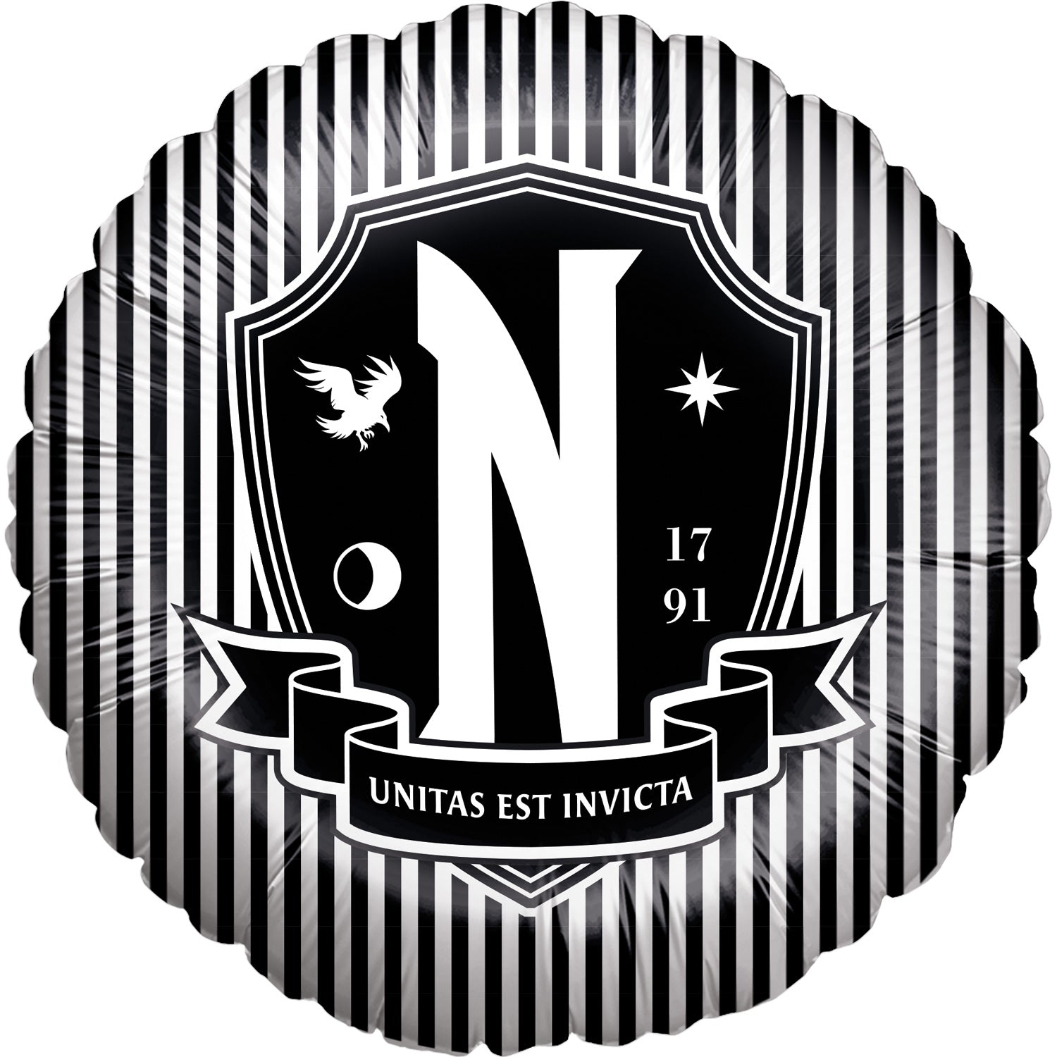 Wednesday Folienballon rund ø45 cm UNITAS EST INVICTA