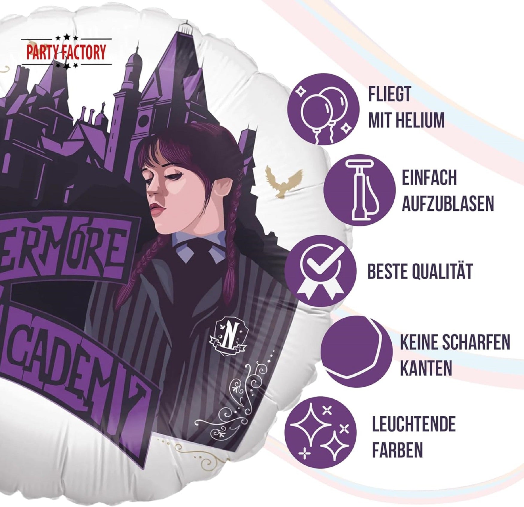 Wednesday Folienballon rund ø45 cm Nevermore Academy 5