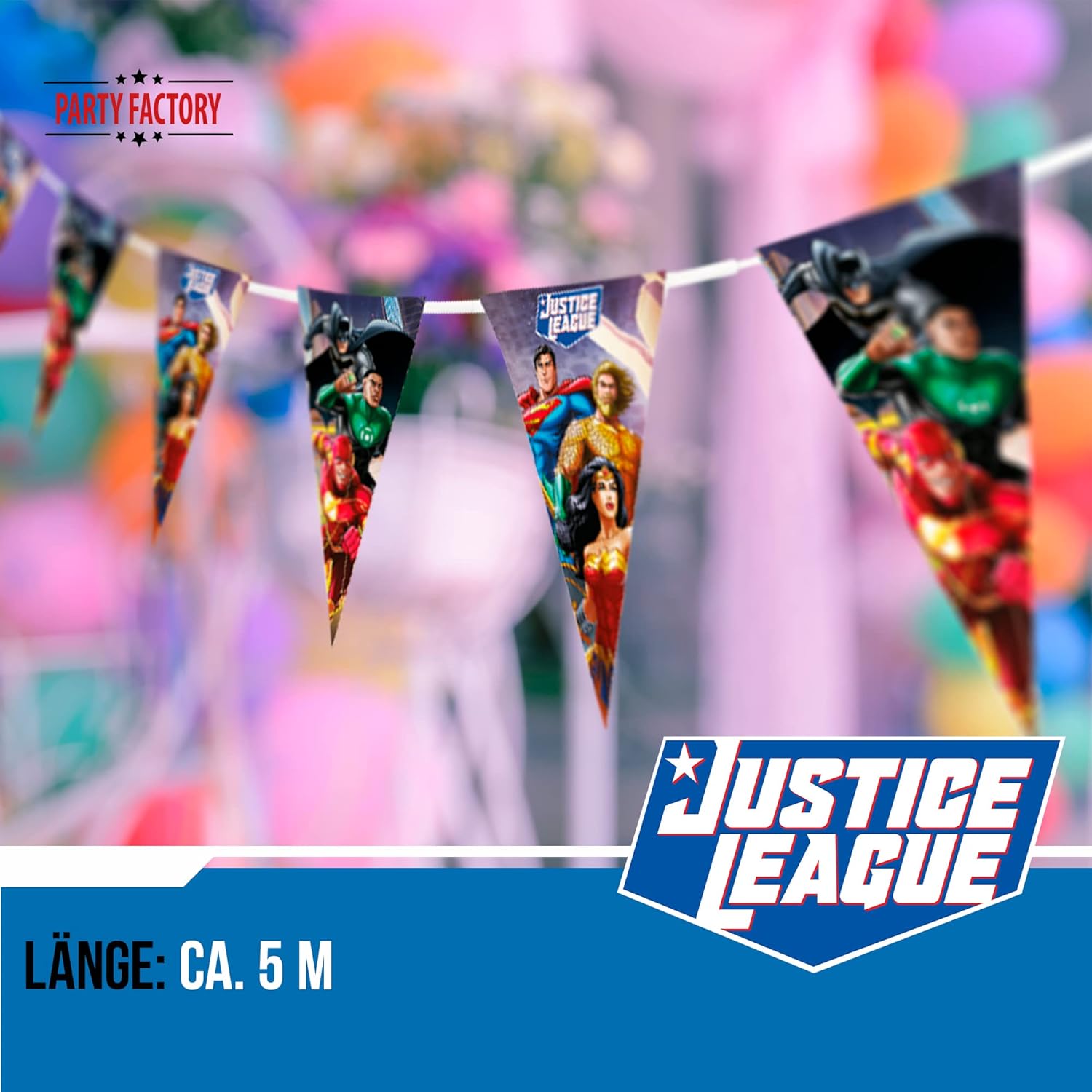 Justice League Wimpelkette 5 m 3