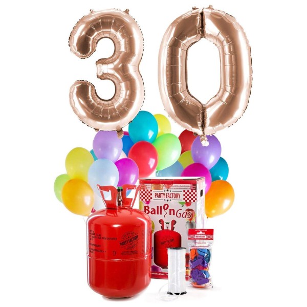 Helium Geburtstags-Komplettset "30 roségold"