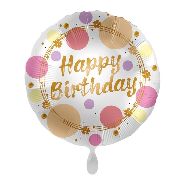 Runder und farbenfroher Folienballon "Happy Birthday", Ø 43 cm