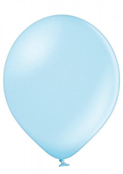 10er Set metallic-hellblaue Luftballons, 25cm