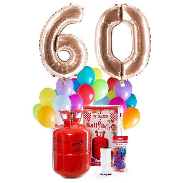 Helium Geburtstags-Komplettset "60 roségold"