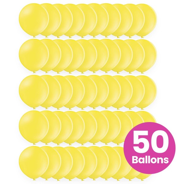50er Set gelbe Luftballons, ø25cm