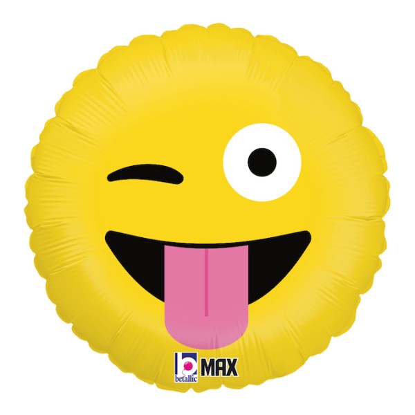 Folienballon Emoji verrückt, ø45cm