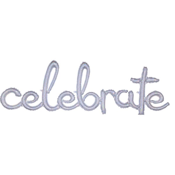 "celebrate" Schriftzug Ballon, holografisch