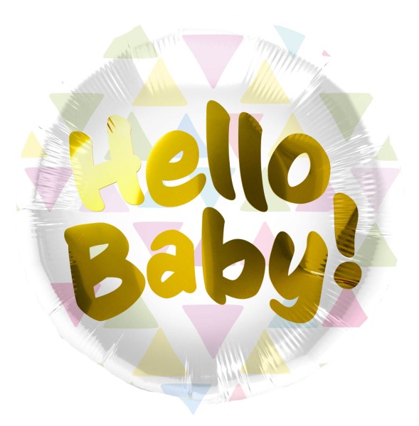 Folienballon "Hello Baby!" pastell, Ø 45cm