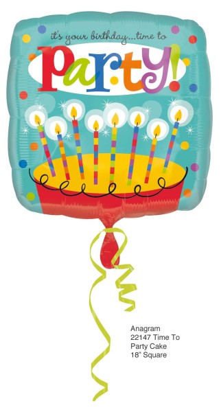 Folienballon "Time To Party!", ø45cm