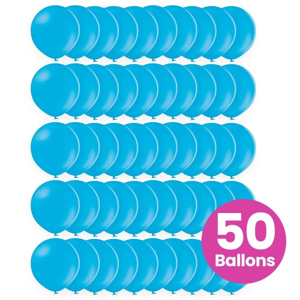 50er Set hellblaue Luftballons, ø25cm