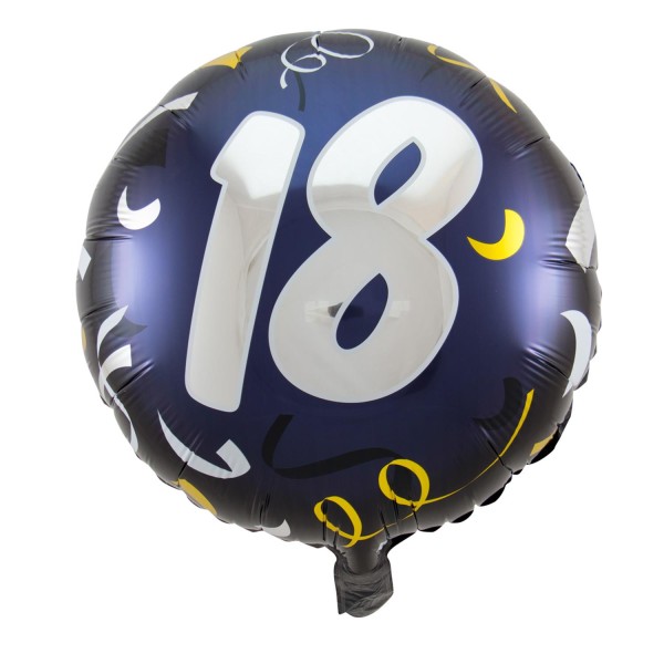 Ballon blauschwarz "18", 45cm