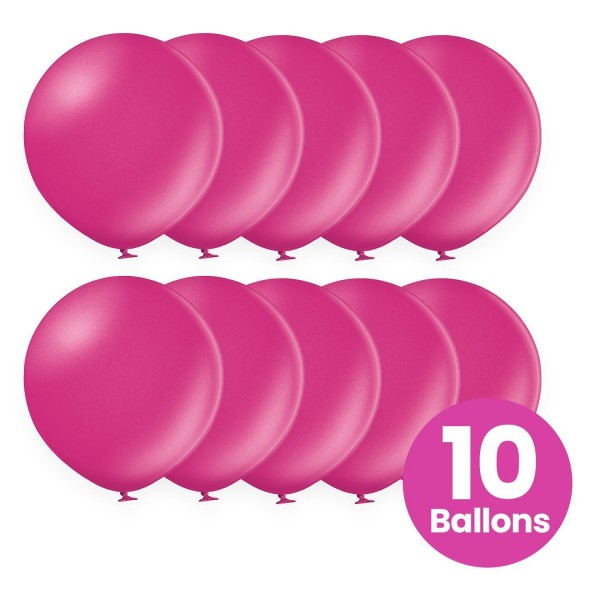 10er Set pinke Luftballons, 25cm