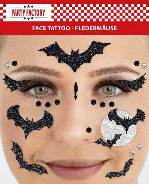 Glitter Face Tattoo - Fledermäuse