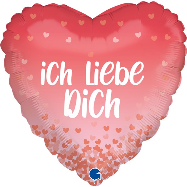 Herz Folienballon "Ich liebe dich", ø45cm