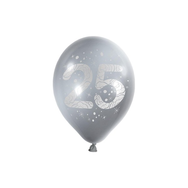 luftballons 25 cm silber zahl 25