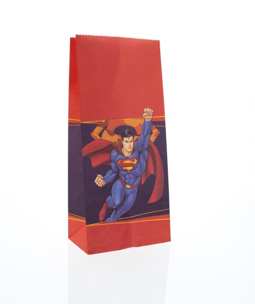 Superman Party-Tüte Papier inkl. Sticker, 10 Stk.