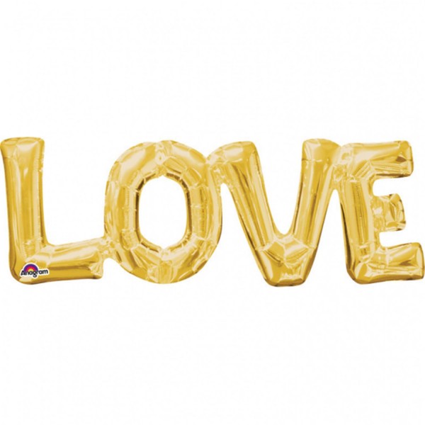 SuperShape Wort "Love" Folienballon gold