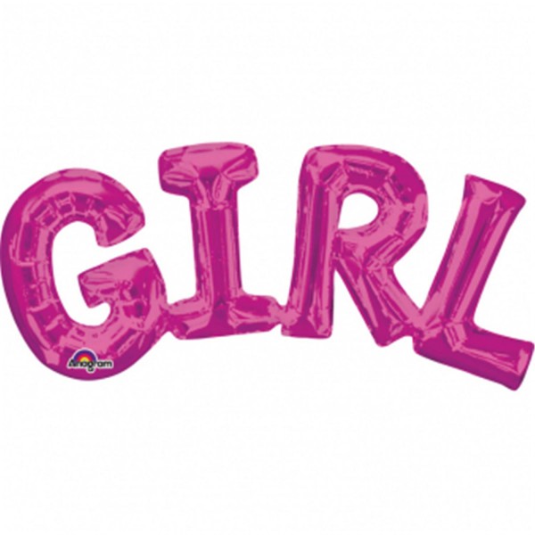 SuperShape Wort "Girl" Folienballon pink
