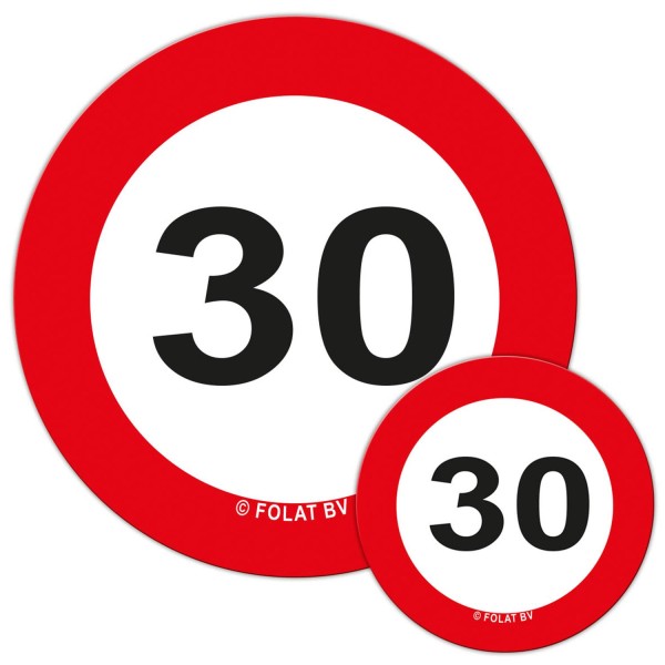Tischkonfetti XL Verkehrschilder "30"
