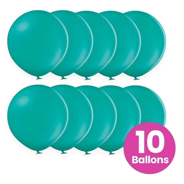 10er Set türkise Luftballons, 25cm