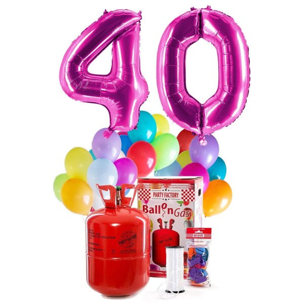 Helium Geburtstags-Komplettset "Pinke 40"