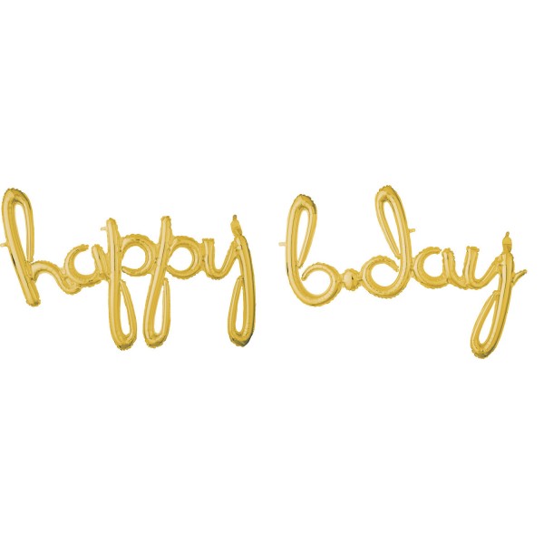 "happy b-day" Schriftzug Ballon, gold