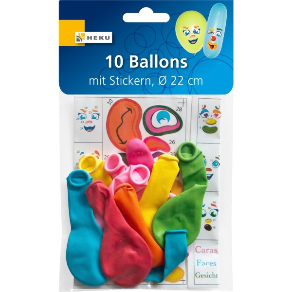 10 Ballons mit Sticker