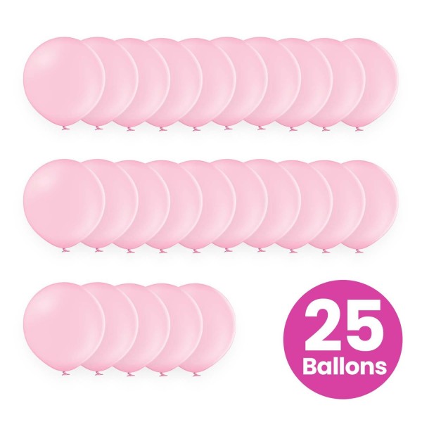 25er Set rosa Luftballons, 25cm