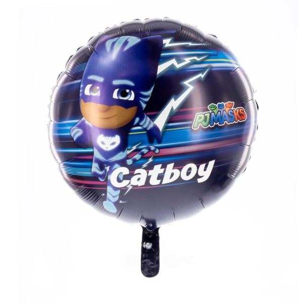 Party Factory `PJ Masks´ Folienballon, Ø45cm, bunt, Pyjamahelden, Superheld Catboy, Heliumballon zum