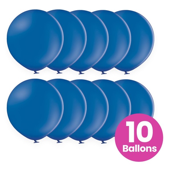 10er Set blaue Luftballons, 25cm
