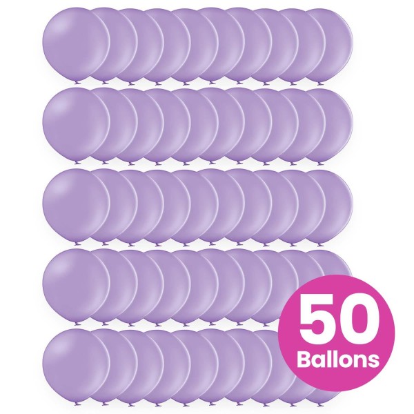 50er Set lavendelfarbene Luftballons, ø25cm