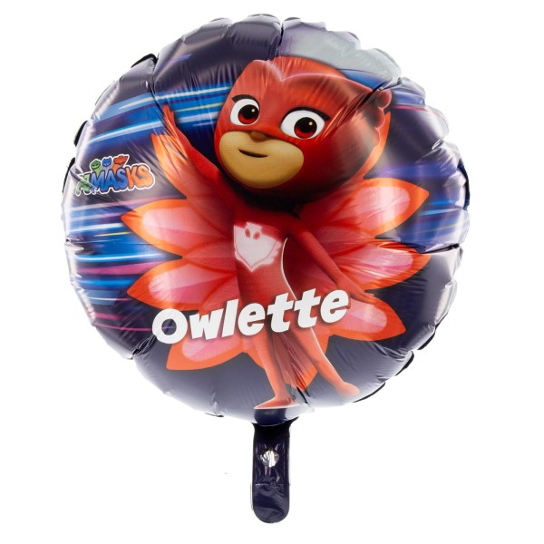 Party Factory `PJ Masks´ Folienballon, Ø45cm, bunt, Pyjamahelden, Superheldin Owlette, Heliumballon