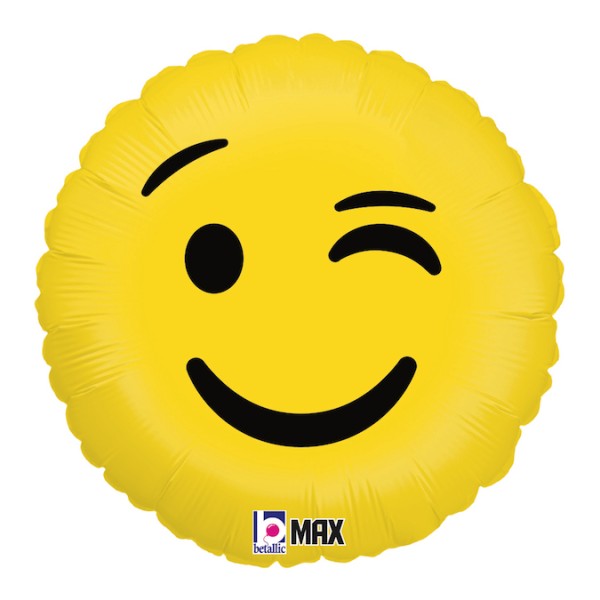 Folienballon "Emoji Zwinkern" 35x35 cm