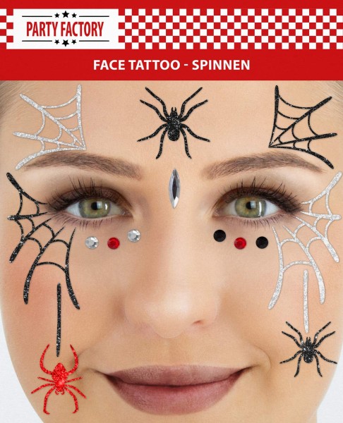 Glitter Face Tattoo - Spinnen