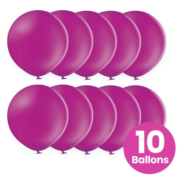 10er Set violette Luftballons, 25cm