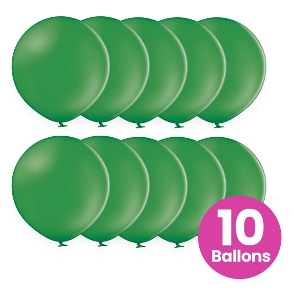 10er Set grasgrüne Luftballons, 25cm