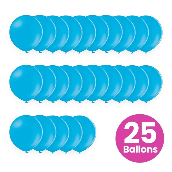 25er Set hellblaue Luftballons, 25cm