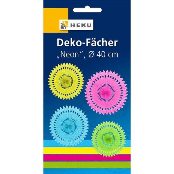 Deko-Fächer "Neon", gemischt; Durchmesser 40 cm