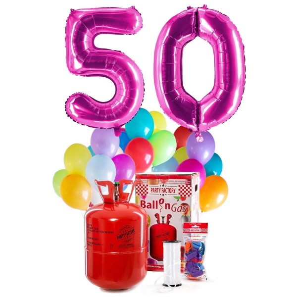 Helium Geburtstags-Komplettset "Pinke 50"