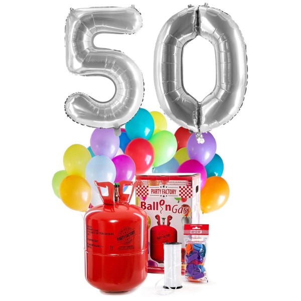 Helium Geburtstags-Komplettset "Silberne 50"