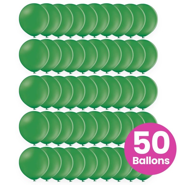50er Set grasgrüne Luftballons, ø25cm