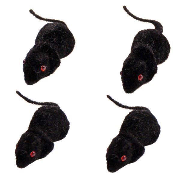 Mäuse, schwarz, 5 cm, 4 Stück