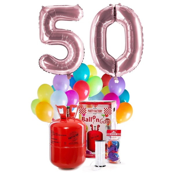 Helium Geburtstags-Komplettset "50 rosé"