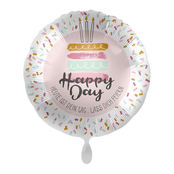 Toller Folienballon "Happy Birthday - Lass Dich feiern", Ø 43 cm