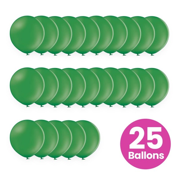 25er Set grasgrüne Luftballons, 25cm