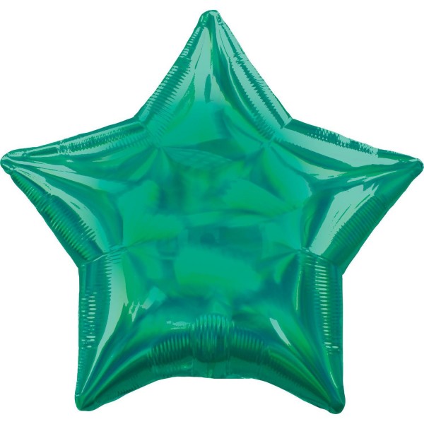 Holografischer Stern Folienballon grün ø45cm