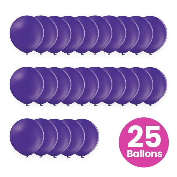 25er Set lila Luftballons, 25cm