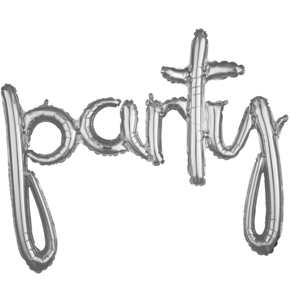 "party" Schriftzug Ballon, silber