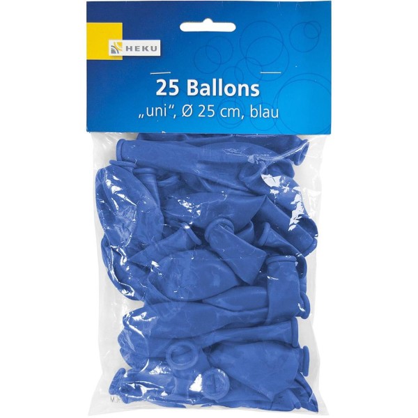 25 Ballons "uni", blau